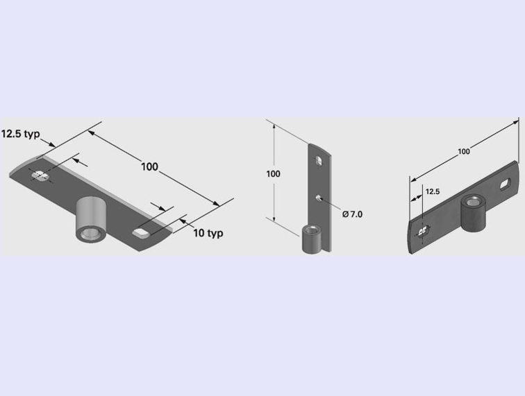 Flat Hanger-Horizontal M10ZP Pkt4