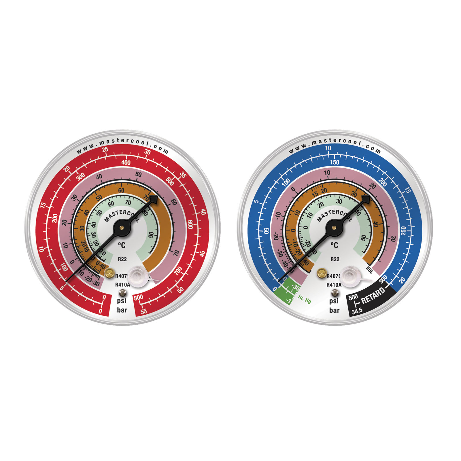High Pressure 80mm Gauge - Class 1.6 - R410A/R22/R407C