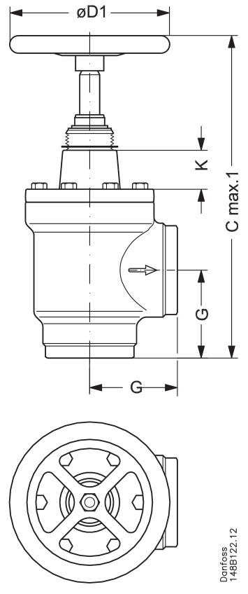 SVA-S 150 A ANG STOP VALVE H-WHEEL
