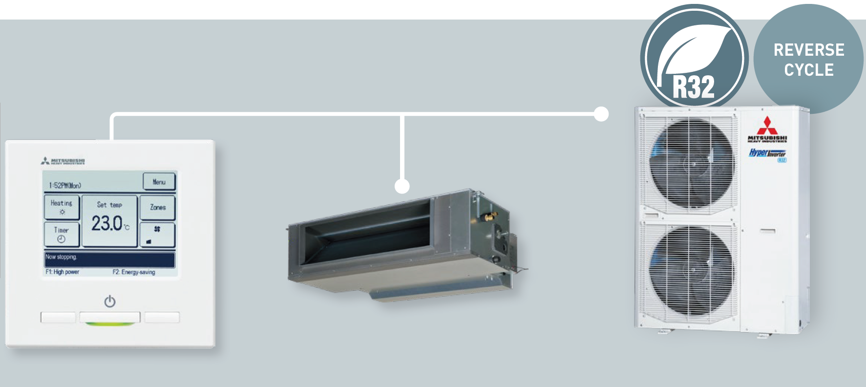 MHI FDUA Series Ducted Set, 10.0kW, Single Phase