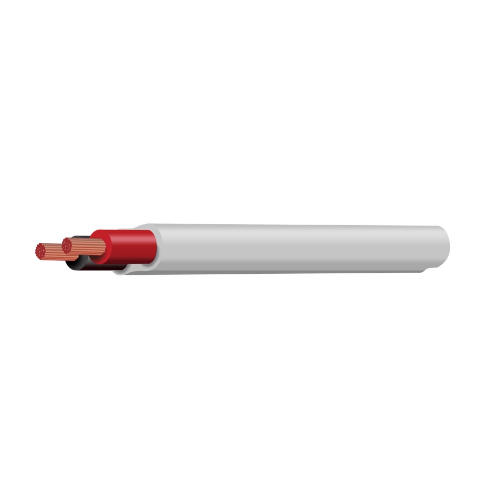 Tyree Cable Twin Active Flat Cable - 2C - 1.5mm2 - 100m, White